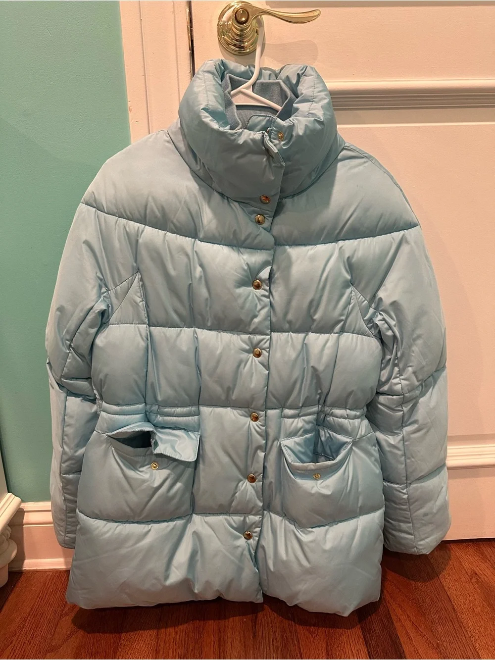 J. Crew Light Blue Women's Puffer Coat